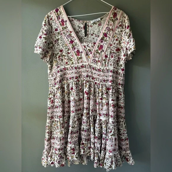 Patrons of Peace Floral Cottagecore Mini Dress Size M | Boho Prairie - Picture 2 of 8